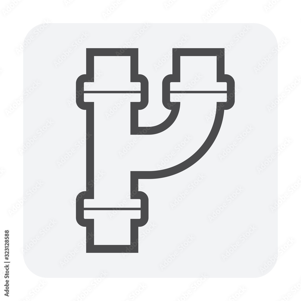 Pipe vector icon. Connection by flange fitting. Part for pipeline construction to transportation water, oil and gas. Also for water supply infrastructure, wastewater treatment, plumbing and irrigation Pipe vector icon. Connection by flange fitting. Part for pipeline construction to transportation water, oil and gas. Also for water supply infrastructure, wastewater treatment, plumbing and irrigation