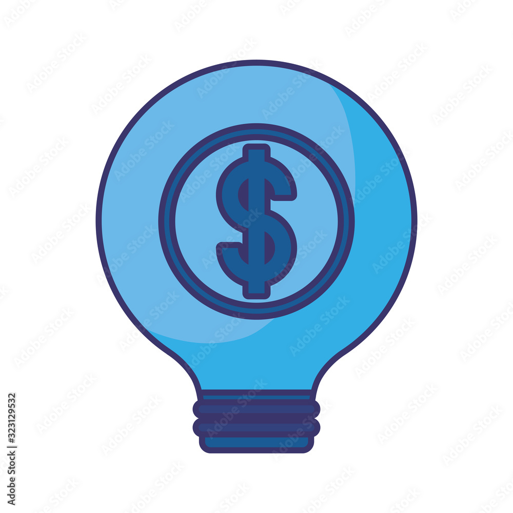 Isolated money dollar light bulb vector design Isolated money dollar light bulb vector design