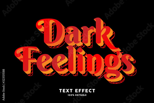 Red dark modern pop art font effect