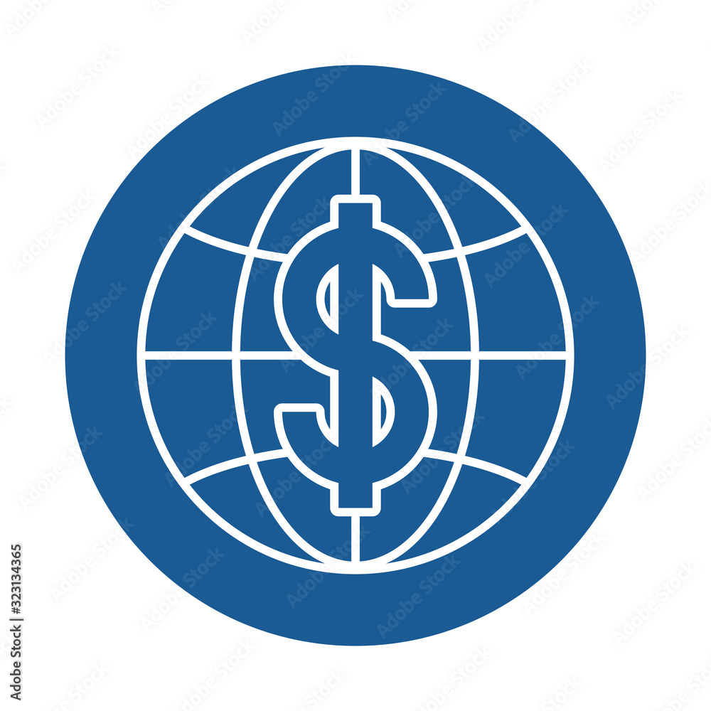 Isolated money dollar global sphere vector design Isolated money dollar global sphere vector design