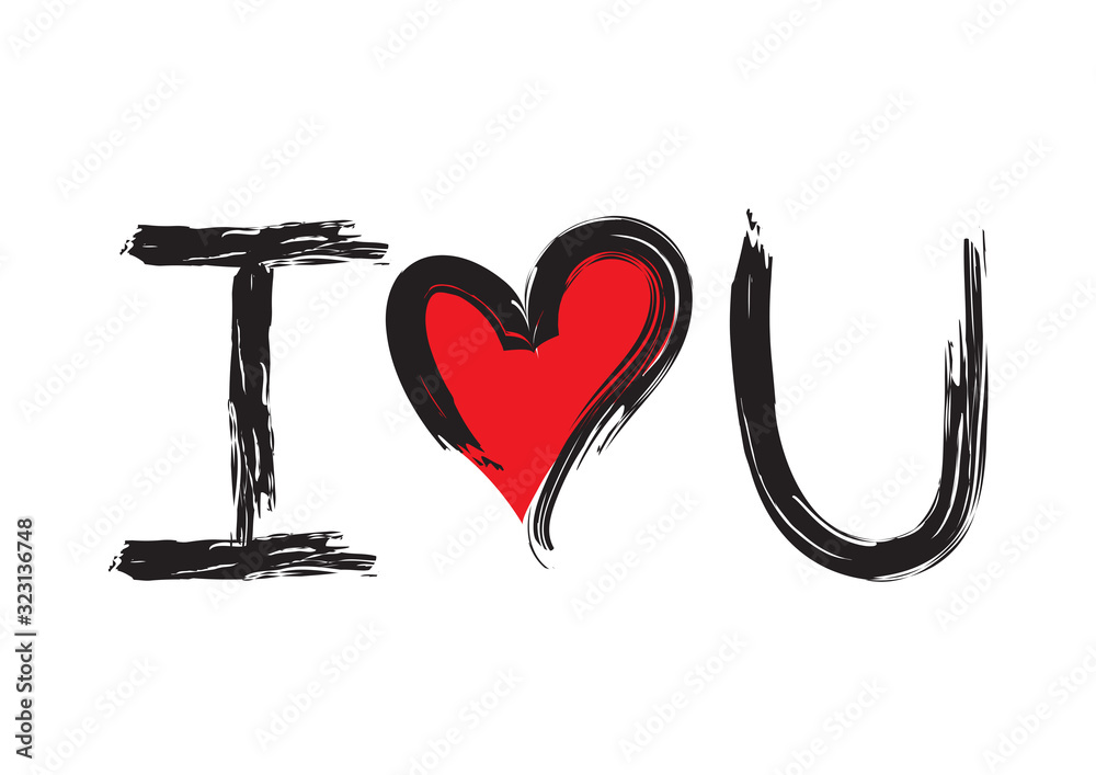 I love you, handwritten abbreviated text with heart shape vector illustration can be use for banner, t-shirt, clothes, postcard, poster, brand, logotype, book cover I love you, handwritten abbreviated text with heart shape vector illustration can be use for banner, t-shirt, clothes, postcard, poster, brand, logotype, book cover