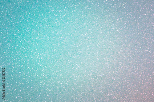 Konstfotografi Sparkling turquoise background, abstract christmas glitter