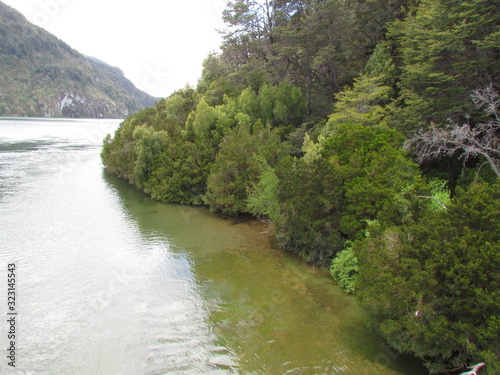 Los alerces national park - the water of countless lakes, streams and waterfalls comes from the melting of snow