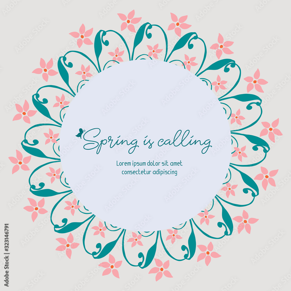 Simple frame design with leaf and floral, for spring calling greeting card design. Vector Simple frame design with leaf and floral, for spring calling greeting card design. Vector