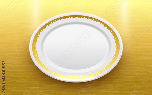 dish on the gold plate background	