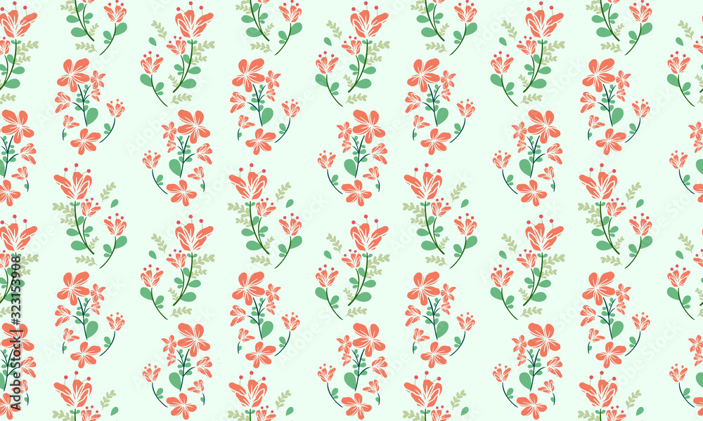 Cute spring floral pattern background, with seamless leaf and floral concept. Cute spring floral pattern background, with seamless leaf and floral concept.