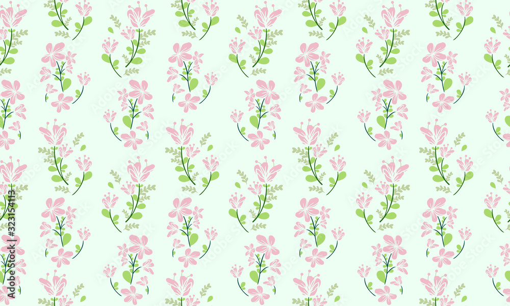 Beautiful motif of spring floral pattern background, with leaf and floral design. Beautiful motif of spring floral pattern background, with leaf and floral design.