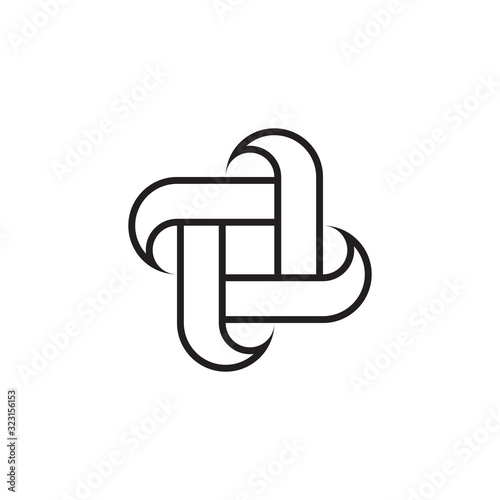 four shape logo vetor outline stroke