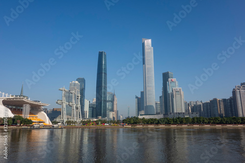 Urban skyline of Zhujiang New Town  Guangzhou  China