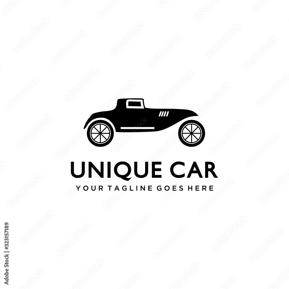 Creative classic car design Icons Vector Silhouette template