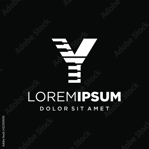 Initial Letter Y Piano Logo Design