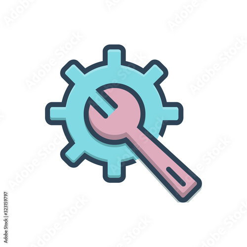 Color illustration icon for customize setting