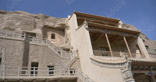 Ancient Buddhism architecture Dunhuang Mogao Grottoes in Gansu China