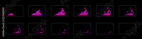 poison splash effect. poison effect sprite sheet for cartoon, animation, mobile games or motion graphic.
