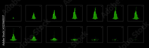 liquid drop splash effect animation. liquid drop splash drop frames sprite sheet animation for game development, motion graphic or mobile games