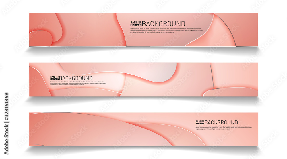 Fototapeta premium Abstract vector template web background. rectangular fluid wave design banners