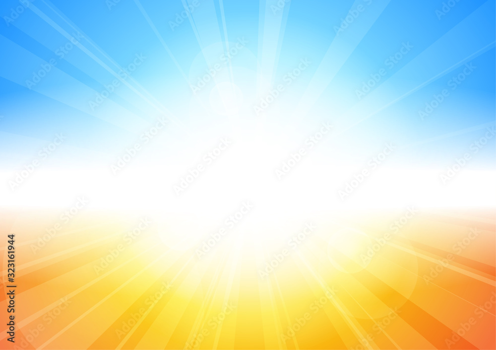 Vector : Abstract yellow and orange with stripe and len flare background