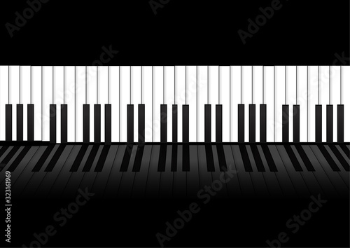 Vector   Piano keyboard on black background