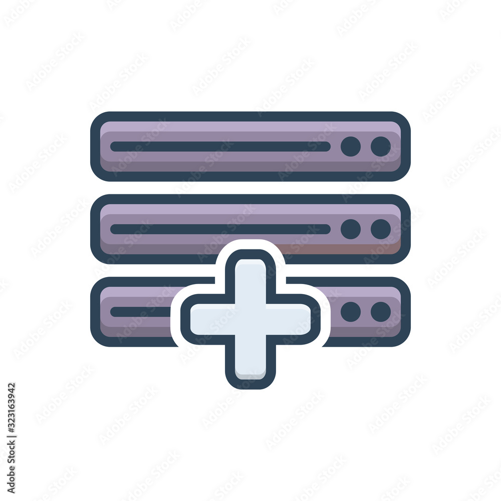 Fototapeta premium color illustration icon for data add 