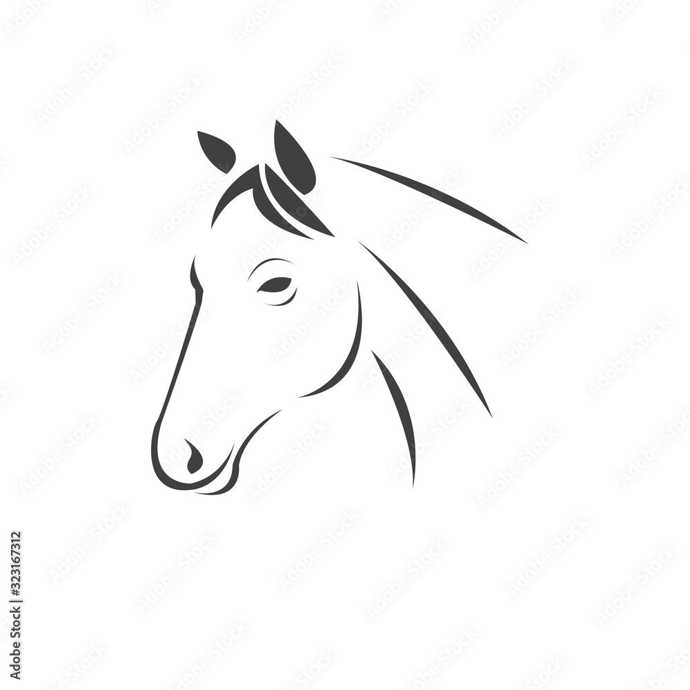 Vector head of horse black. Mammals. logo. icon. symbol. design. on white background Vector head of horse black. Mammals. logo. icon. symbol. design. on white background