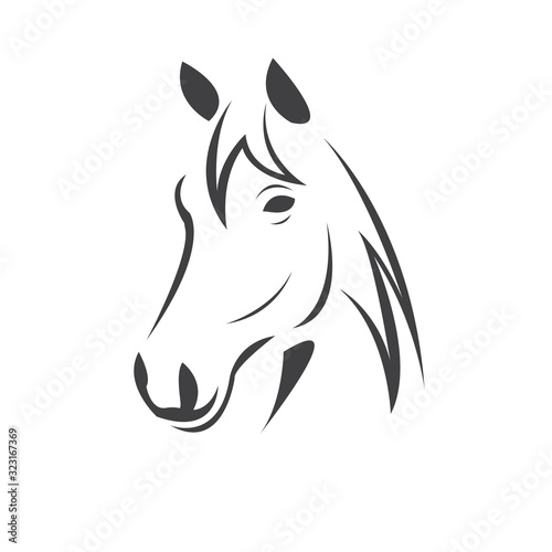 Fototapeta Naklejka Na Ścianę i Meble -  Vector head of horse black. Mammals. logo. icon. symbol. design. on white background