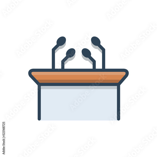Color illustration icon for interview press 
