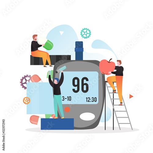 Diabetes vector concept for web banner, website page