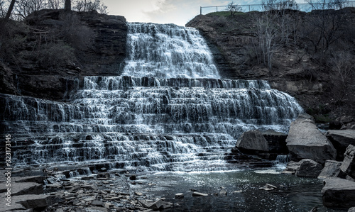 Beautiful Albion waterfall on the rocks in Hamilton, Ontario photo