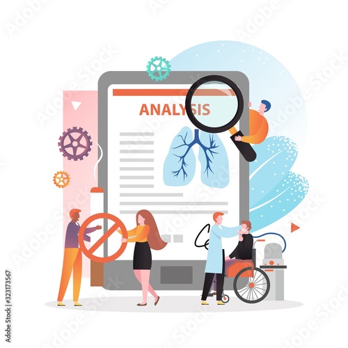 Lung health checkup vector concept for web banner, website page