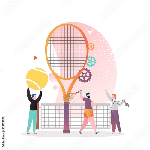 Tennis game vector concept for web banner, website page