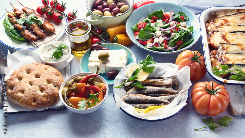 Greek food. Greek food.