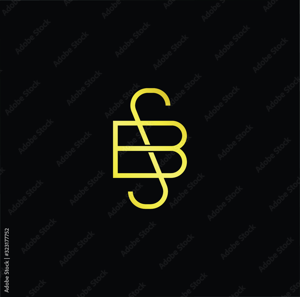 Outstanding professional elegant trendy awesome artistic black and gold color BS SB initial based Alphabet icon logo. Outstanding professional elegant trendy awesome artistic black and gold color BS SB initial based Alphabet icon logo.