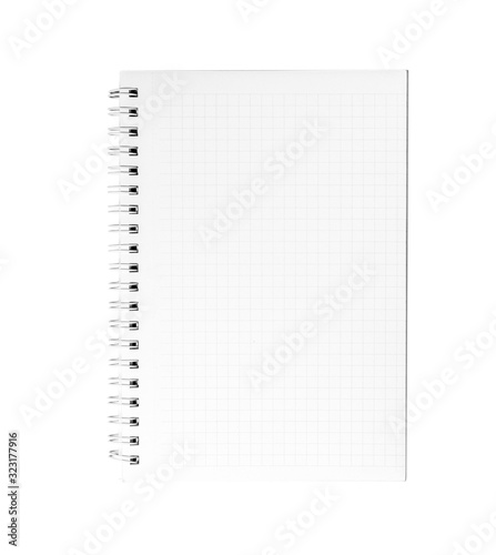 A separate notebook on the background. Clipping path.