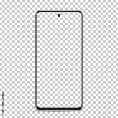 Smartphone mobile mockup background and screen png and isolated on background.