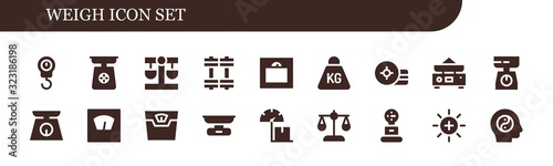 Modern Simple Set of weigh Vector filled Icons