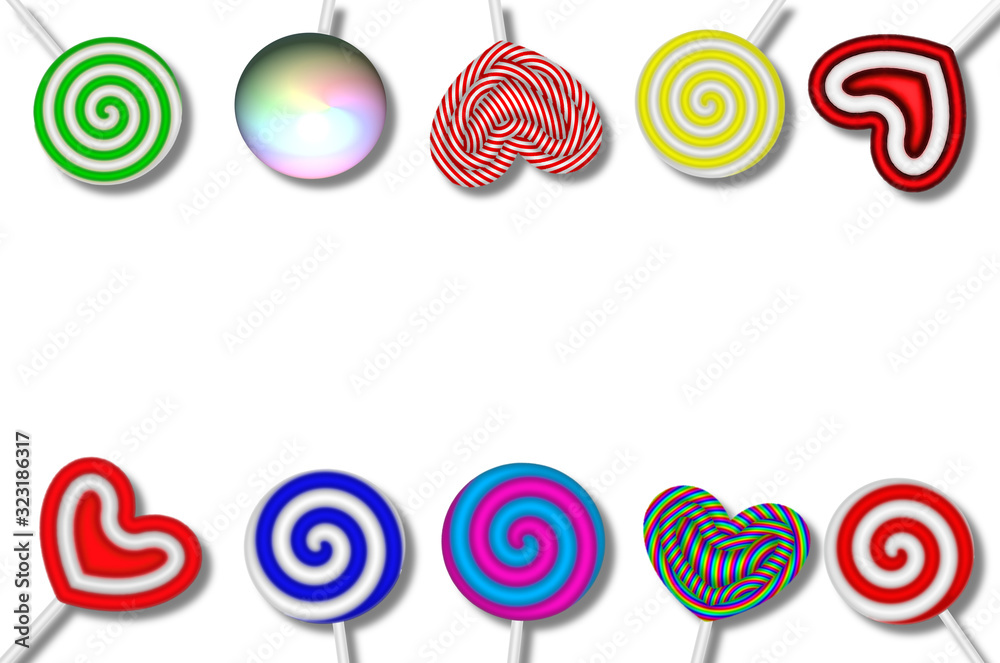 beautiful illustration of multi-colored candy on a light background beautiful illustration of multi-colored candy on a light background