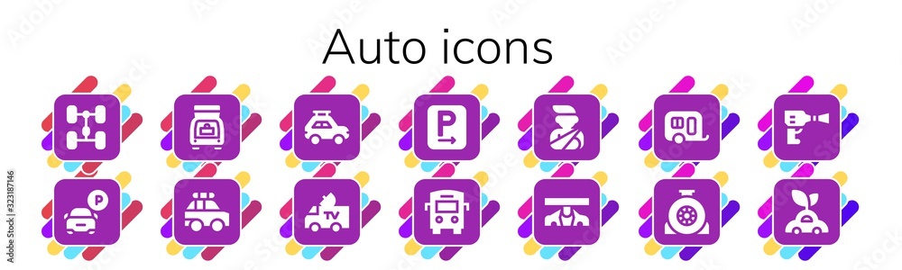 Modern Simple Set of auto Vector filled Icons