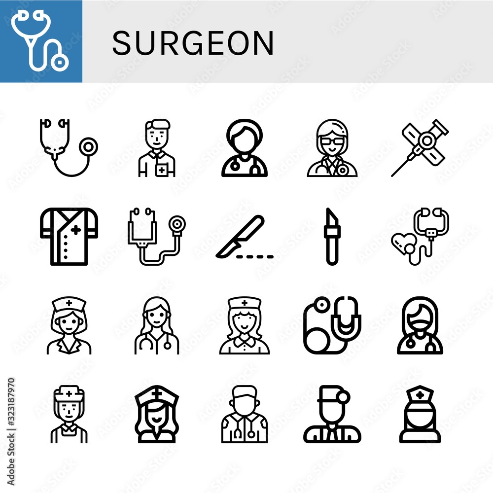 surgeon icon set surgeon icon set