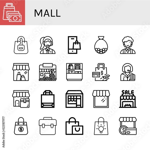 mall simple icons set