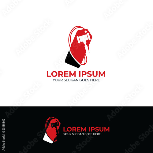 Auction logo design template vector eps