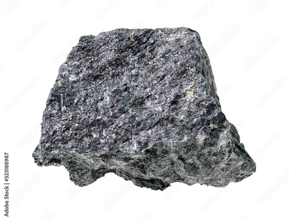 raw magnetite (iron ore) cutout on white raw magnetite (iron ore) cutout on white
