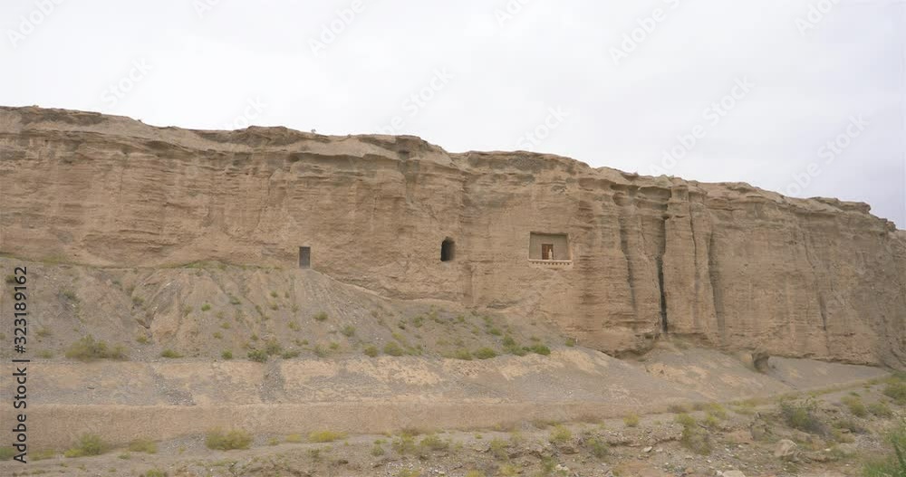 Landscape view of The Yulin Cave in Dunhuang Ggansu China Landscape view of The Yulin Cave in Dunhuang Ggansu China