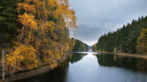 Obraz na płótnie Stausee Niederranna im Mühlviertel w salonie