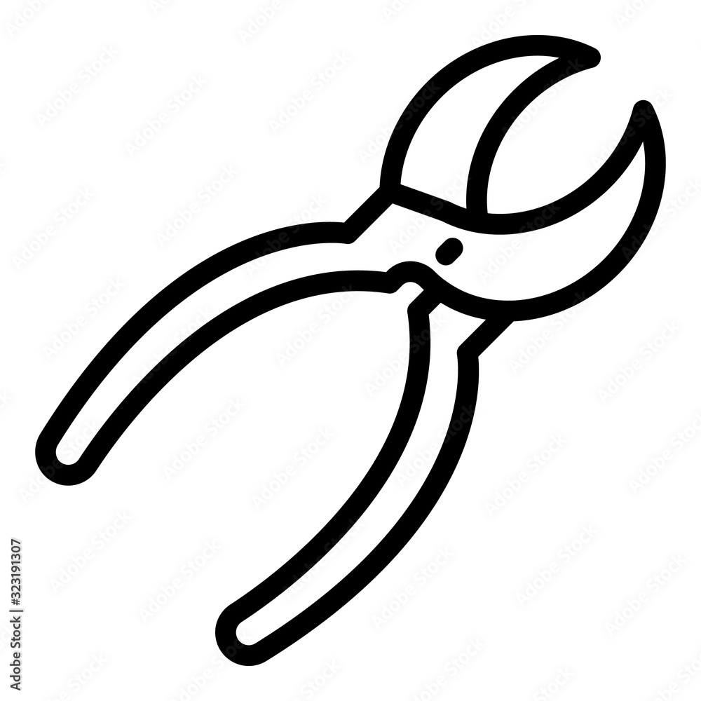 Pliers icon. Outline pliers vector icon for web design isolated on white background