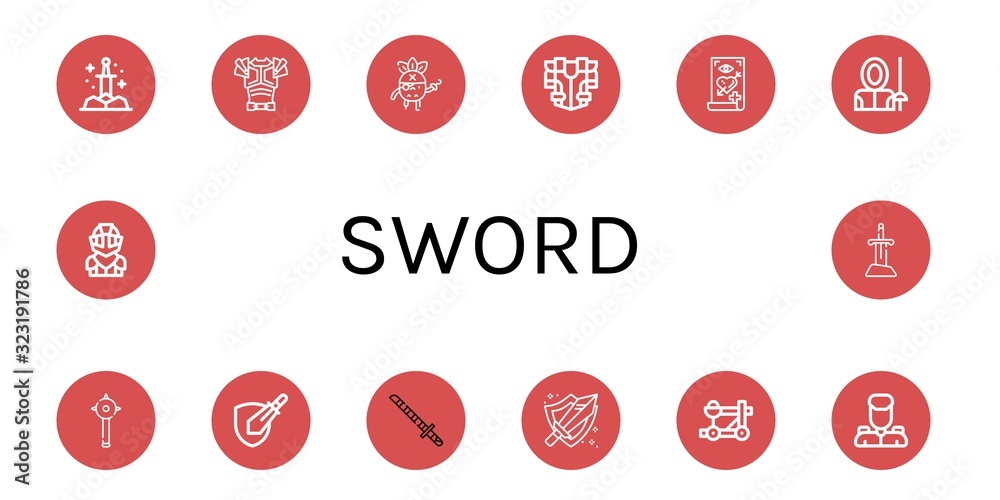 Set of sword icons Set of sword icons
