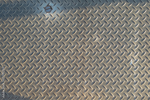Slika na platnu White silver industrial wall diamond steel pattern background