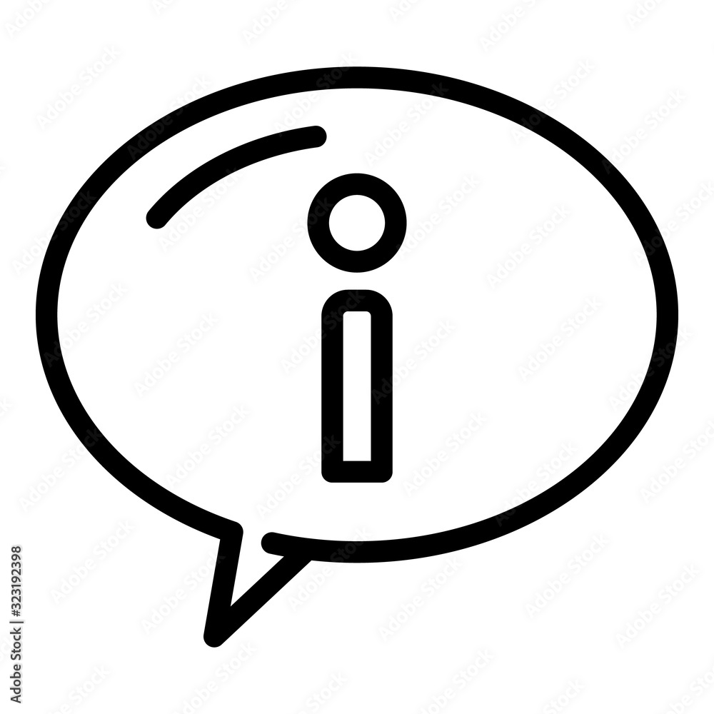 Info service chat icon. Outline info service chat vector icon for web design isolated on white background