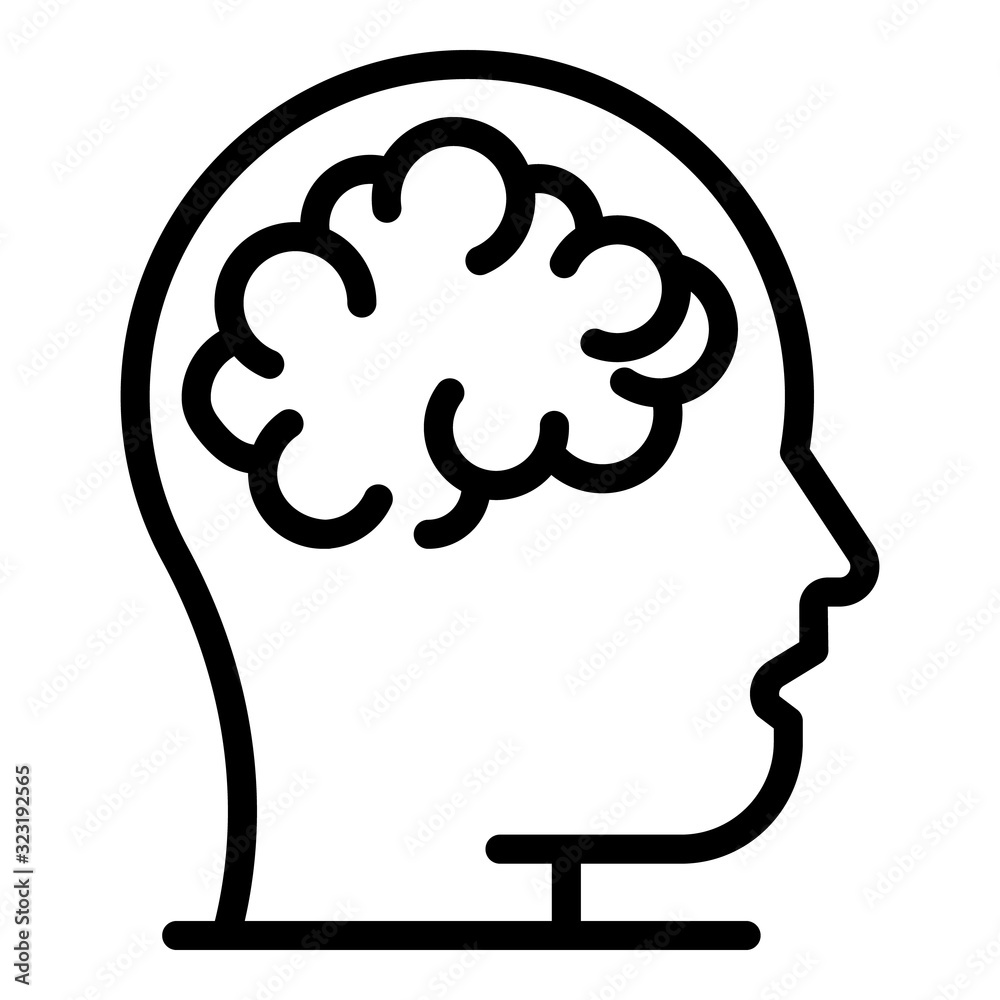 Healthy human brain icon. Outline healthy human brain vector icon for web design isolated on white background Healthy human brain icon. Outline healthy human brain vector icon for web design isolated on white background