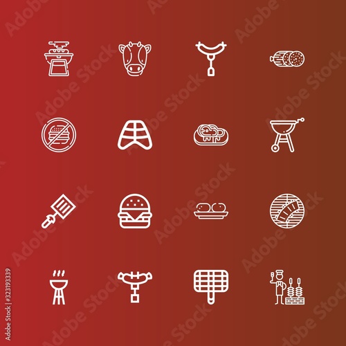 Editable 16 beef icons for web and mobile