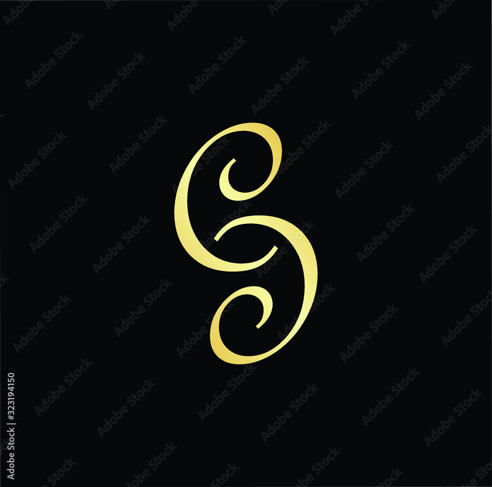 Outstanding professional elegant trendy awesome artistic black and gold color CC S SC CS initial based Alphabet icon logo. Outstanding professional elegant trendy awesome artistic black and gold color CC S SC CS initial based Alphabet icon logo.